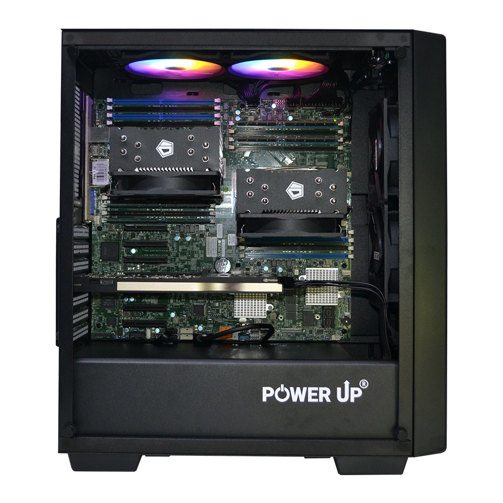 Двухпроцессорная рабочая станция PowerUp #210 Xeon E5 2680 v4 x2/64 GB/HDD 2 TB/SSD 512GB/NVIDIA Quadro RTX A4000 16GB