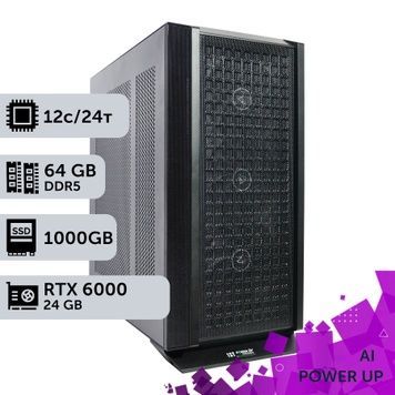 AI Workstation PowerUp #63 Ryzen 9 9900x/64 GB/SSD 1TB/NVIDIA Quadro RTX6000 24GB