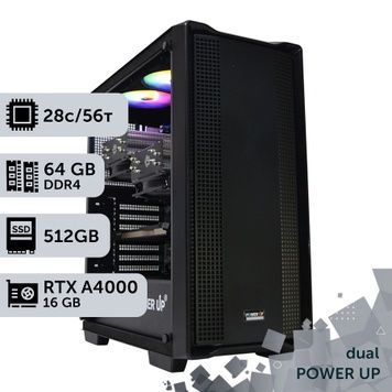 PowerUp #210 Dual-Processor Workstation with Xeon E5 2680 v4 x2/64 GB/2 TB HDD/512 GB SSD/NVIDIA Quadro RTX A4000 16 GB