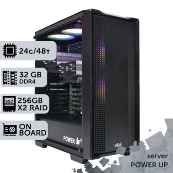 Сервер двопроцесорний TOWER PowerUp #29 Xeon E5 2690 v3 x2/32 GB/SSD 256GB х2