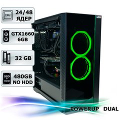 Двухпроцессорная рабочая станция PowerUp #303 Xeon E5 2690 v3 x2/32 GB/SSD 480 GB/GeForce GTX 1660Ti 6GB