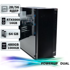 Двухпроцессорная рабочая станция PowerUp #209 Xeon E5 2680 v4 x2/64 GB/HDD 1 TB/SSD 480 GB/NVIDIA Quadro RTX 5000 16GB