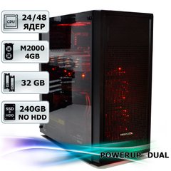 Двопроцесорна робоча станція PowerUp #319 Xeon E5 2697 v2 x2/32 GB/SSD 240 GB/NVIDIA Quadro M2000 4GB