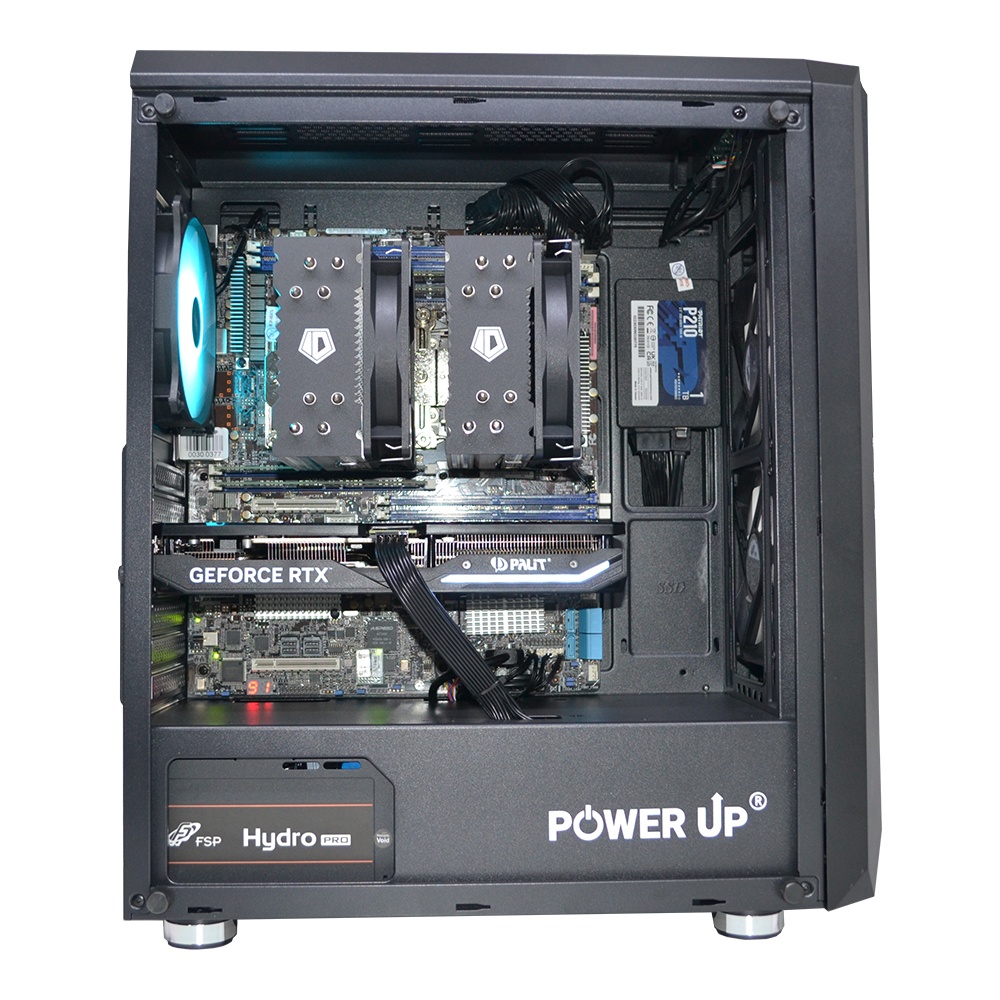Двухпроцессорная рабочая станция PowerUp #306 Xeon E5 2690 v3 x2/32 GB/SSD 512GB/GeForce RTX 3060 12GB