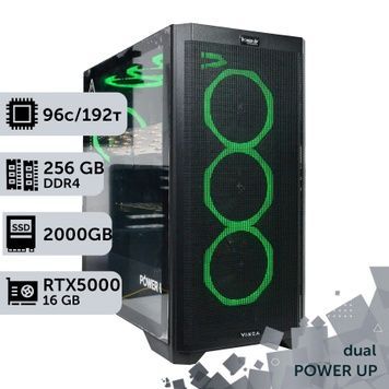 Двухпроцессорная рабочая станция PowerUp #473 AMD EPYC 7642 x2/256 GB/SSD 2TB/NVIDIA Quadro RTX5000 16GB