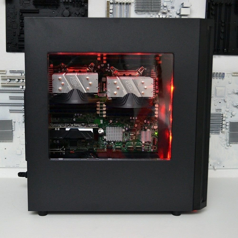 Двухпроцессорная рабочая станция PowerUp #164 Xeon E5 2670 x2/64 GB/HDD 2 TB/SSD 120 GB/GeForce GTX 1660 6GB