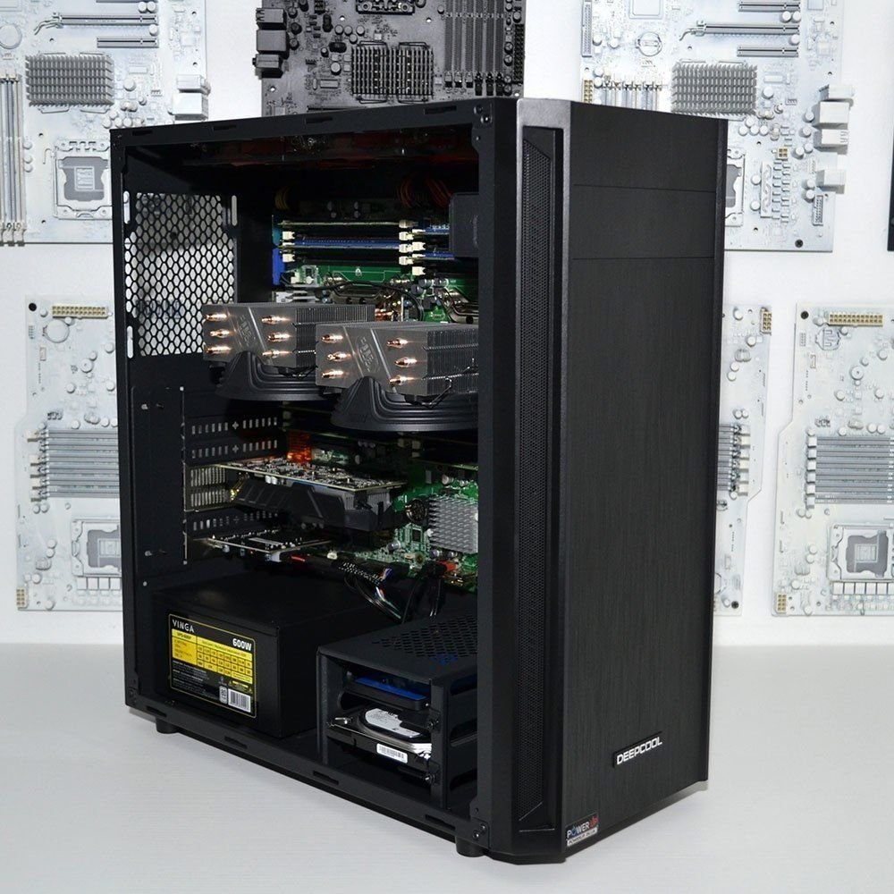 Двухпроцессорная рабочая станция PowerUp #164 Xeon E5 2670 x2/64 GB/HDD 2 TB/SSD 120 GB/GeForce GTX 1660 6GB