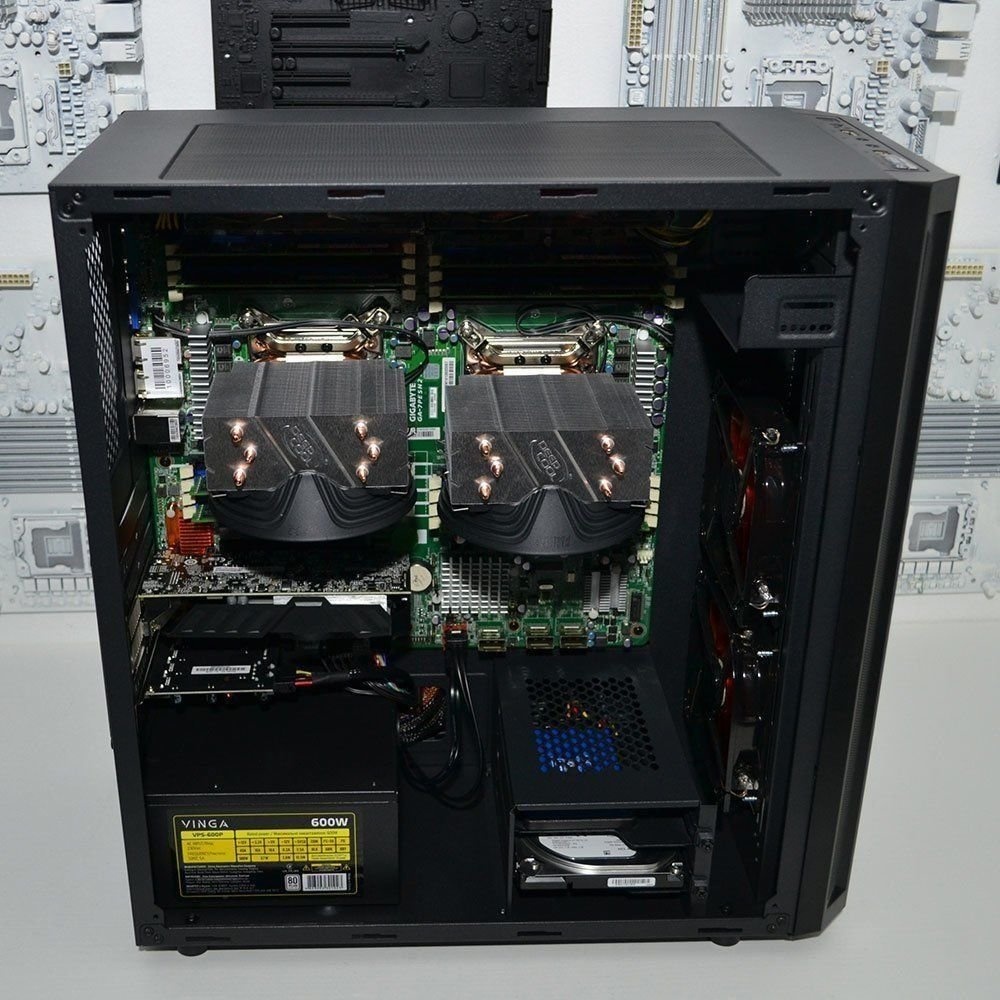 Двухпроцесорна рабоча станція PowerUp #164 Xeon E5 2670/64 GB/HDD 2 TB/SSD 120 GB/GeForce GTX 1660 6GB
