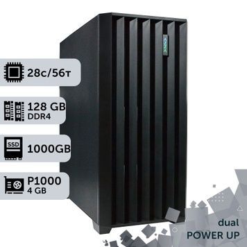 PowerUp #568 Dual-Processor Workstation with Xeon E5 2680 v4 x2/128GB/1TB SSD/NVIDIA Quadro P1000 4GB