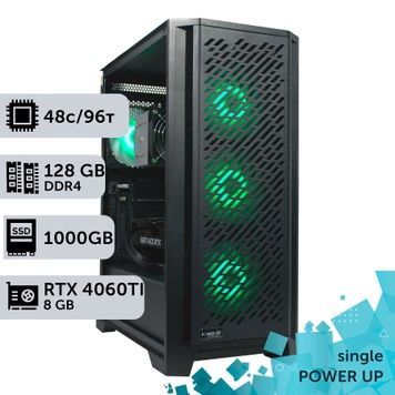 Рабочая станция PowerUp #252 AMD EPYC 7642/128 GB/SSD 1TB/GeForce RTX 4060Ti 8GB