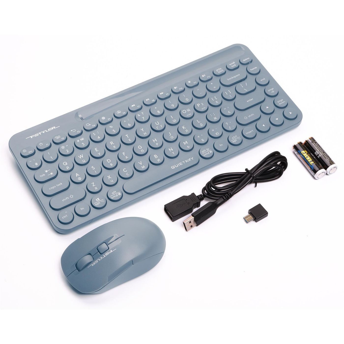A4Tech FG3200 Air2 Blue Wireless Keyboard and Mouse Set