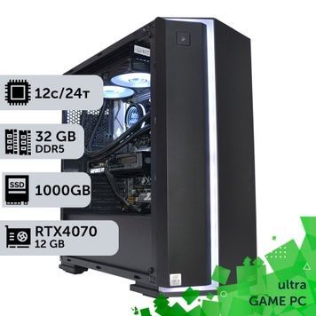 Ігровий комп'ютер GamePC Ultra #203 Ryzen 9 7900x/32 GB/SSD 1TB/GeForce RTX 4070 12GB