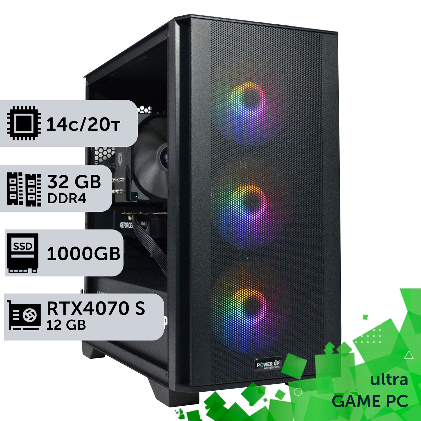 Ігровий комп'ютер GamePC Ultra #322 Core i5 14600K/32 GB/SSD 1TB/GeForce RTX 4070 Super 12GB