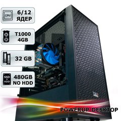 Робоча станція PowerUp Desktop #126 Core i5 10400F/32 GB/SSD 480 GB/NVIDIA Quadro T1000 4GB