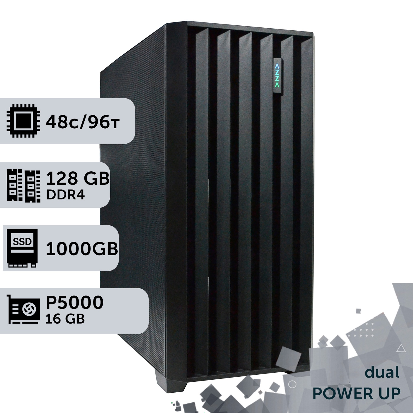 PowerUp #478 Dual-Processor Workstation AMD EPYC 7F72 x2/128GB/SSD 1TB/NVIDIA Quadro P5000 16GB