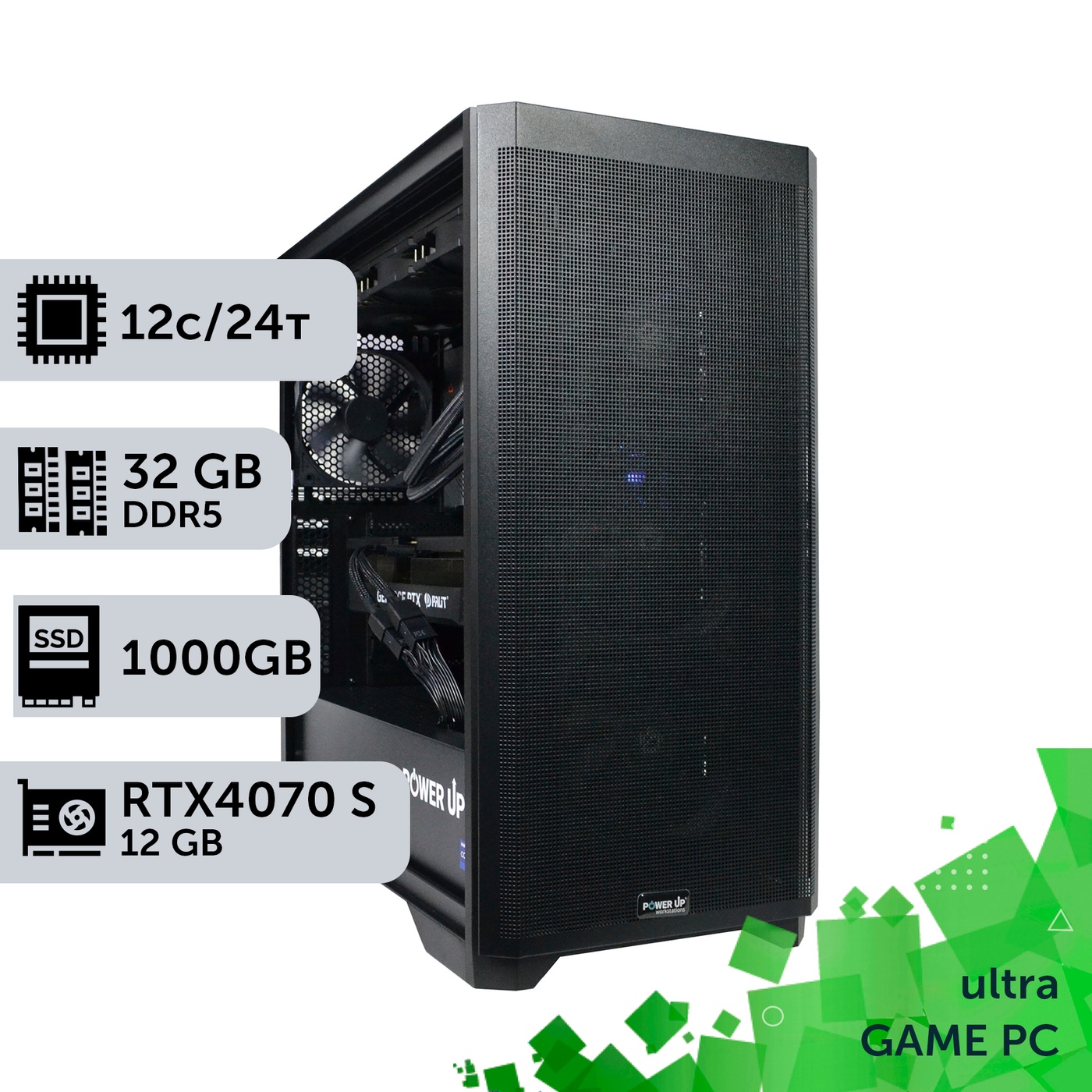 Ігровий комп'ютер GamePC Ultra #374 Ryzen 9 7900x/32 GB/SSD 1TB/GeForce RTX 4070 Super 12GB