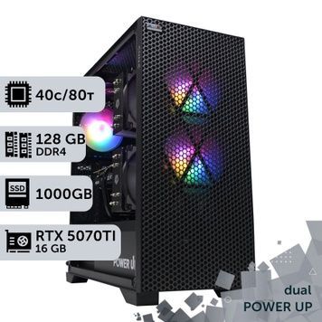 PowerUp #528 Dual-Processor Workstation with Xeon E5 2673 v4 x2/128GB/1TB SSD/GeForce RTX 5070Ti 16GB