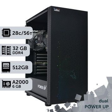 PowerUp #284 Dual-Processor Workstation with Xeon E5 2680 v4 x2/32 GB/512 GB SSD/NVIDIA Quadro RTX A2000 6 GB