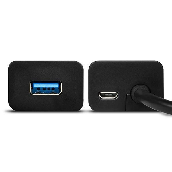 Хаб AXAGON HUE-S2BL USB3.0 CHARGING hub, 1.2м кабель, MicroUSB зарядка, Черный
