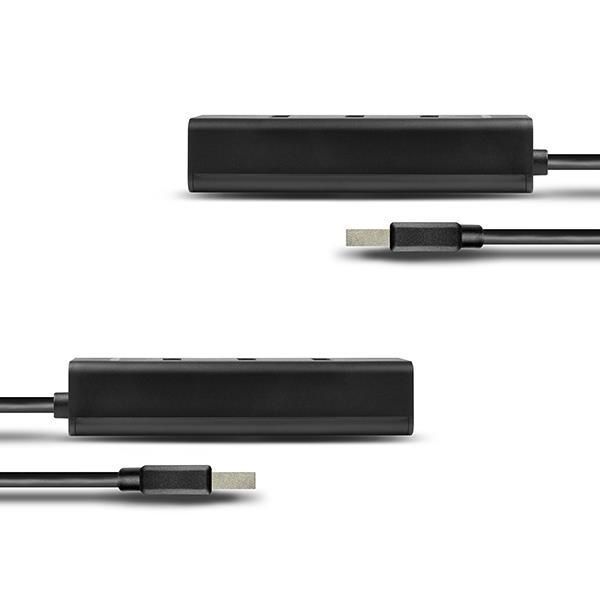 Хаб AXAGON HUE-S2BL USB3.0 CHARGING hub, 1.2м кабель, MicroUSB зарядка, Черный