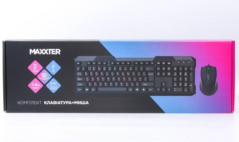 Set (keyboard, mouse) Maxxter KMS-CM-02-UA Black