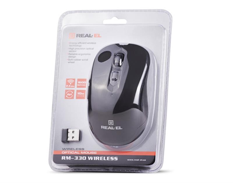 Wireless mouse REAL-EL RM-330 Black USB