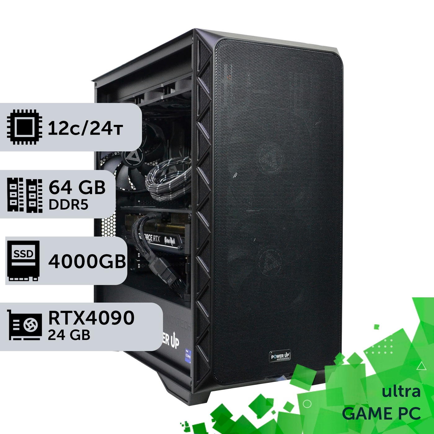 Игровой компьютер GamePC Ultra #377 Ryzen 9 7900x/64 GB/HDD 2 TB/SSD 4TB/GeForce RTX 4090 24GB