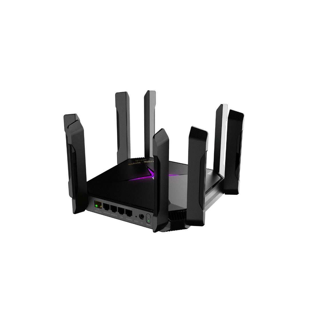 Дизайн та інтерфейси бездротового маршрутизатора Ruijie Reyee RG-EW6000GX Маршрутизатор Ruijie Reyee RG-EW6000GX вигляд збоку з портами