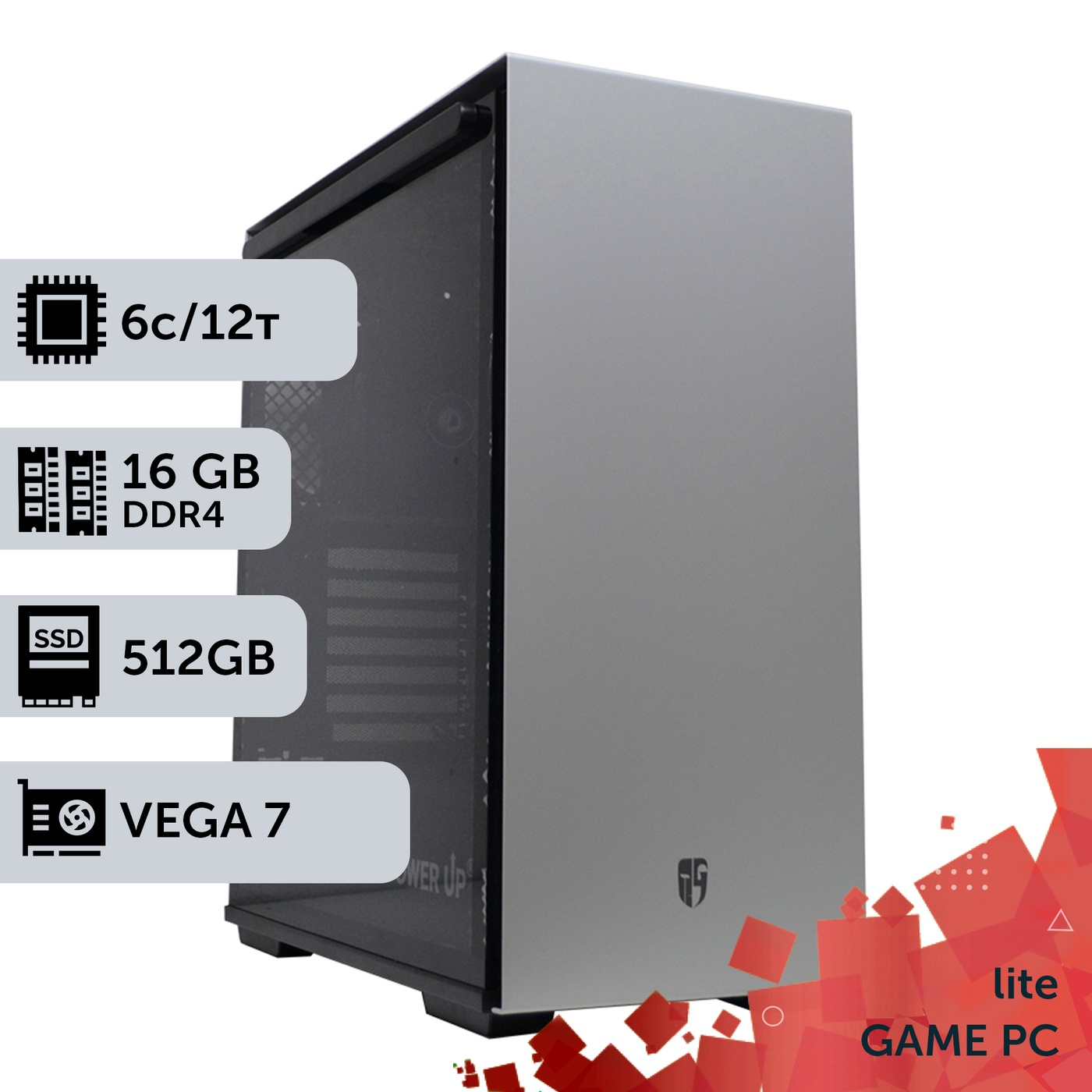 Игровой компьютер GamePC Lite #152 Ryzen 7 5700G/16 GB/HDD 1 TB/SSD 512GB/Int Video