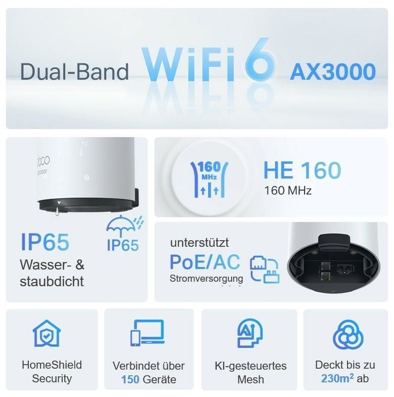 Внешняя/внутренняя Mesh Wi-Fi система (1 шт в комплекте), Deco X50-Outdoor(1-pack) TP-LINK
