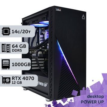 PowerUp Desktop Workstation #331 Core i5 14600K/64 GB/SSD 1TB/GeForce RTX 4070 12 GB