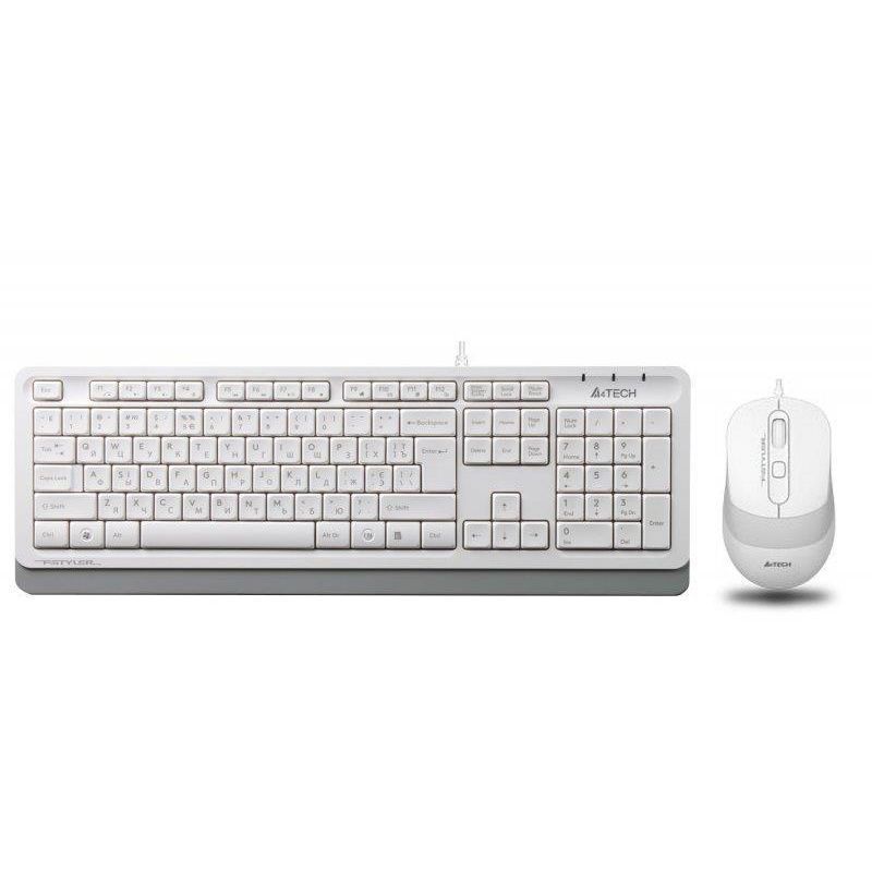 Комплект (клавіатура, миша) A4Tech F1010 White