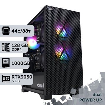 PowerUp #519 Dual-Processor Workstation with Xeon E5 2699 v4 x2/128GB/1TB SSD/GeForce RTX 3050 6GB