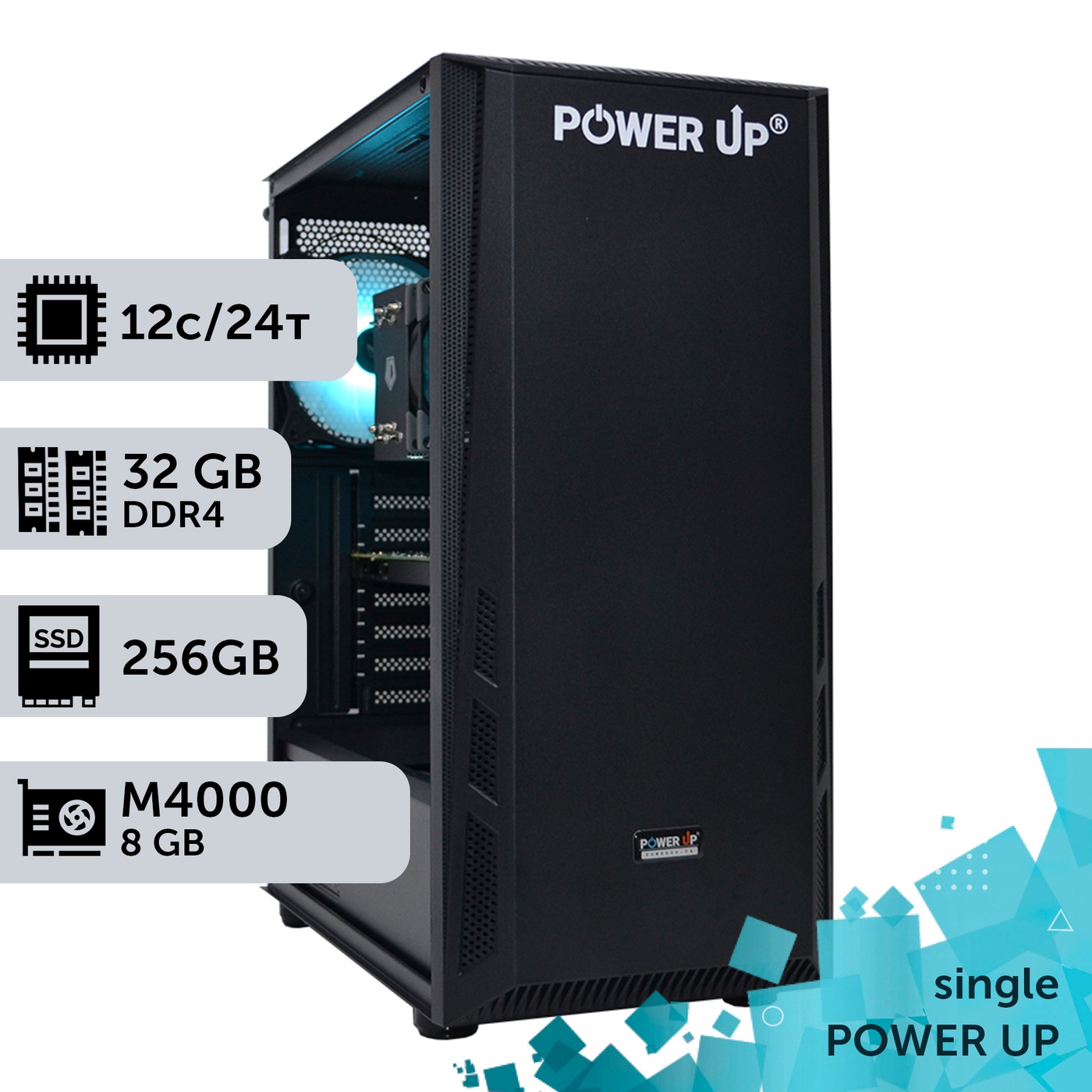Робоча станція PowerUp #58 Xeon E5 2690 v3/32 GB/HDD 1 TB/SSD 256GB/NVIDIA Quadro M4000 8GB