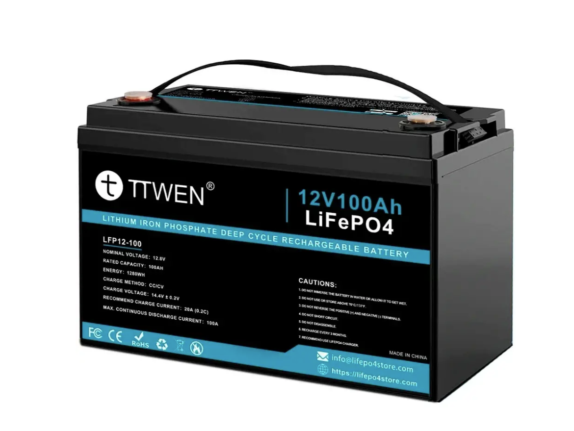 Акумуляторна батарея TTWEN 12V 100Ah LiFePO4, BMS (1280Вт/г)