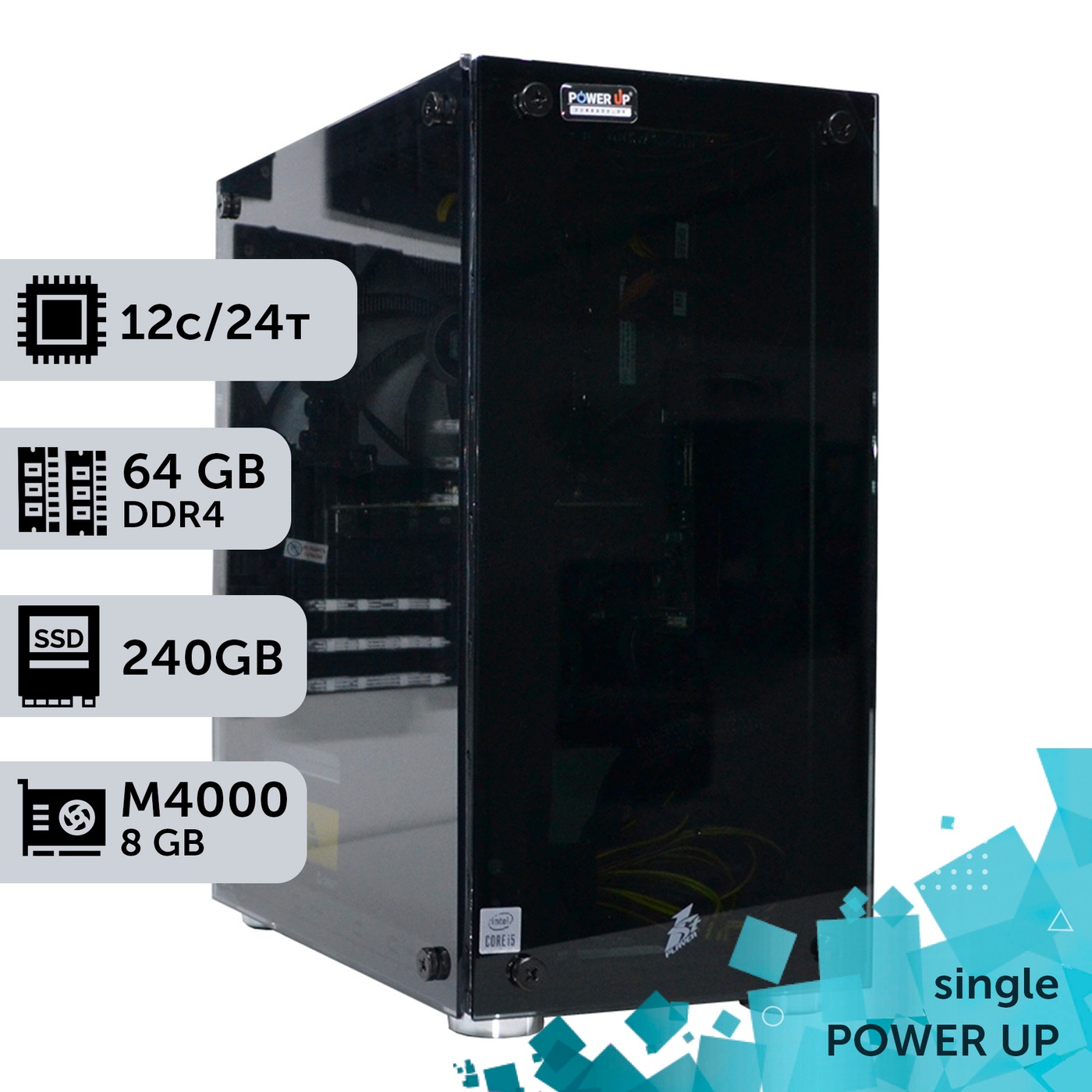 Рабочая станция PowerUp #59 Xeon E5 2690 v3/64 GB/HDD 1 TB/SSD 256GB/NVIDIA Quadro M4000 8GB