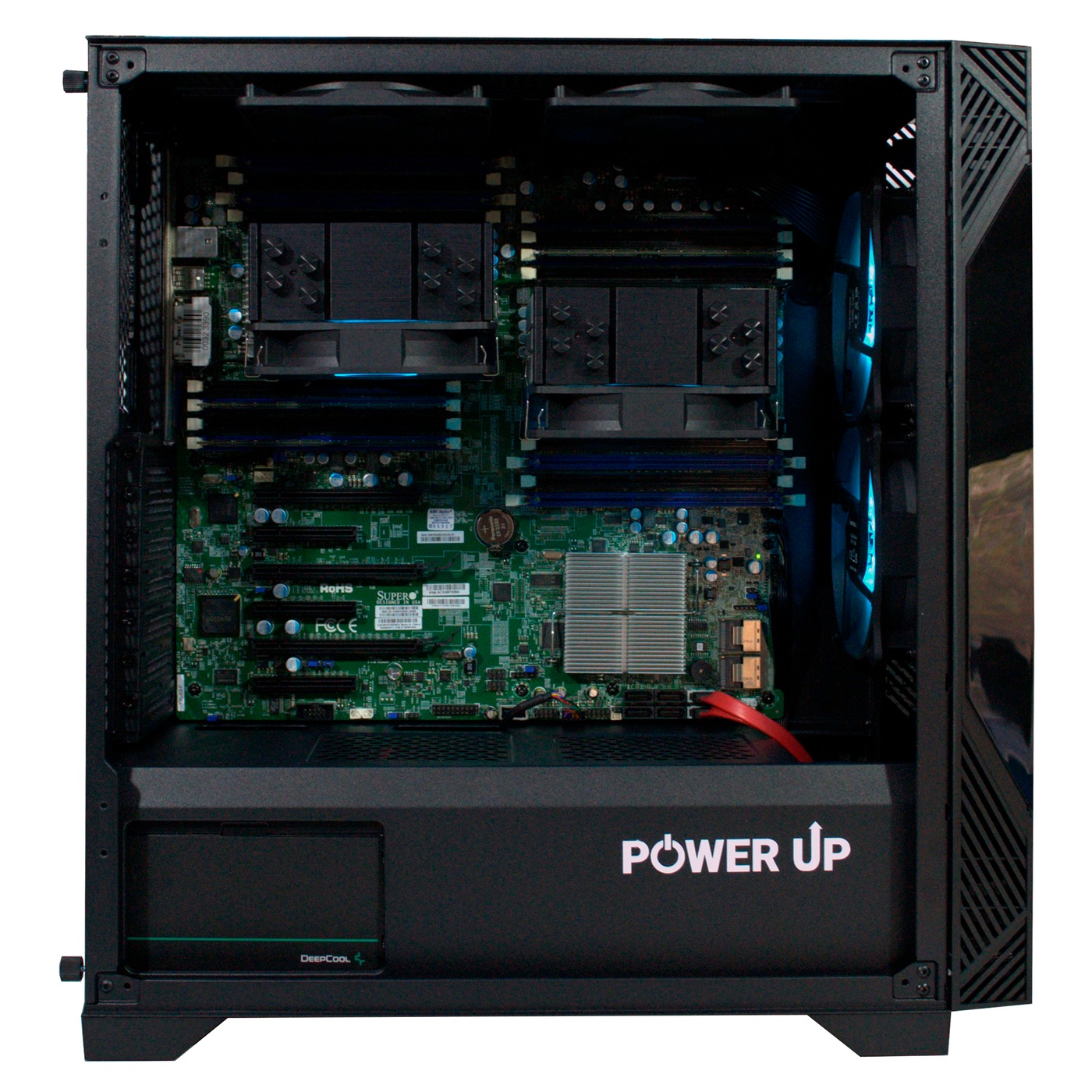 Сервер двопроцесорний TOWER PowerUp #53 Xeon E5 2643 v3 x2/64 GB/SSD 512GB х2 Raid/Int Video