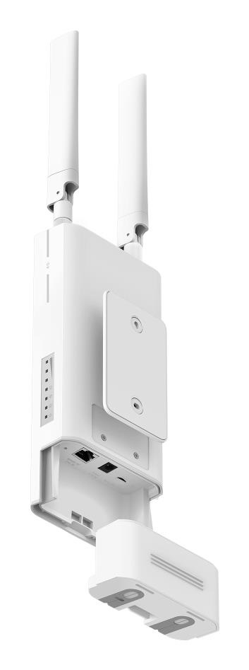 Надійний вуличний маршрутизатор MERCUSYS MB118-4G MERCUSYS MB118-4G встановлений на вуличній опорі